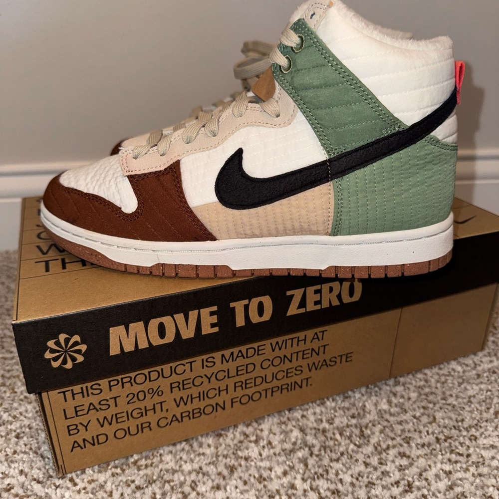 Multicolor High-Top Sneakers with Black Swoosh